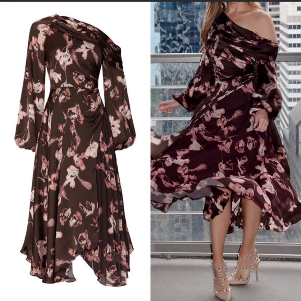 Amur Lorraine One Shoulder Silk Dress Size 2